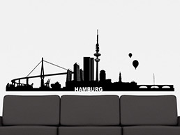 Wandtattoo Skyline Hamburg
